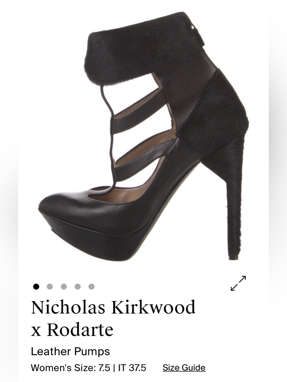 Nicholas Kirkwood Black Leather Multi-Strap Platform Ankle Pumps